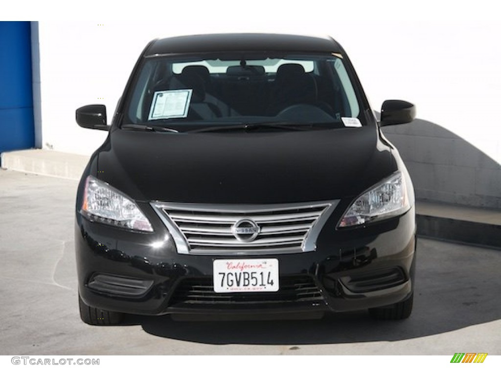 2014 Sentra S - Super Black / Charcoal photo #7