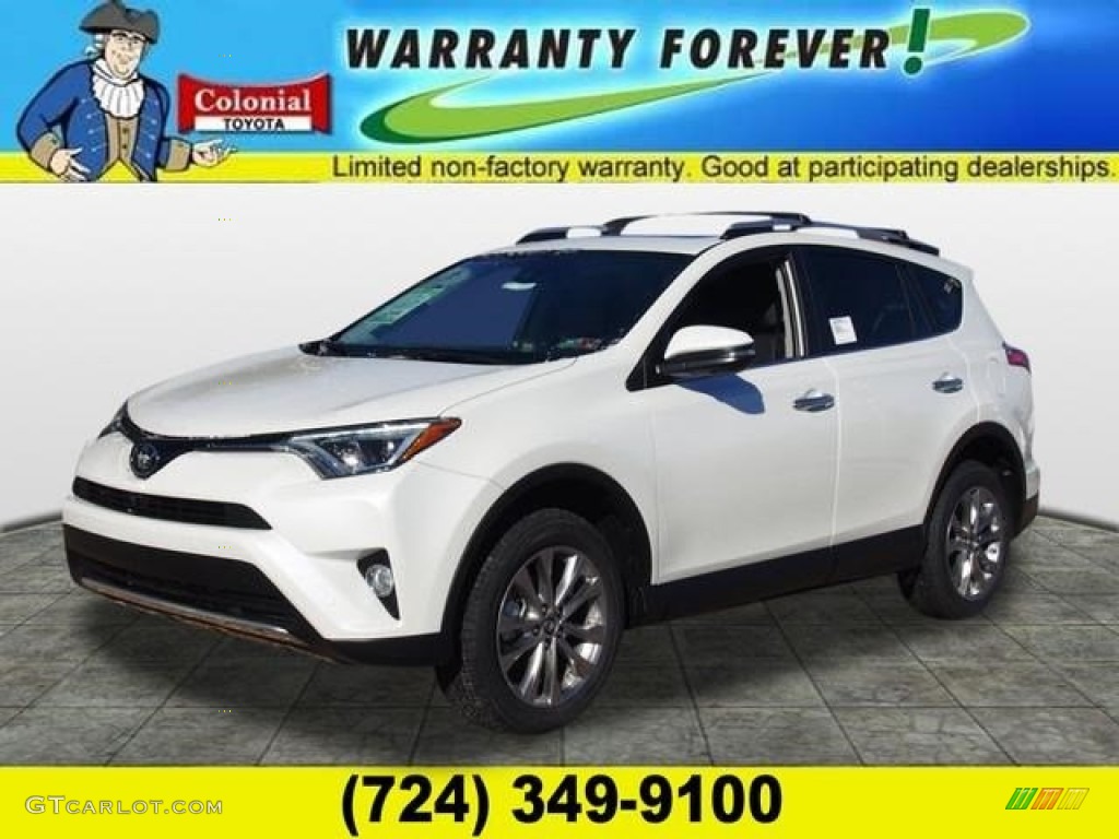 2016 RAV4 Limited AWD - Blizzard Pearl / Black photo #1