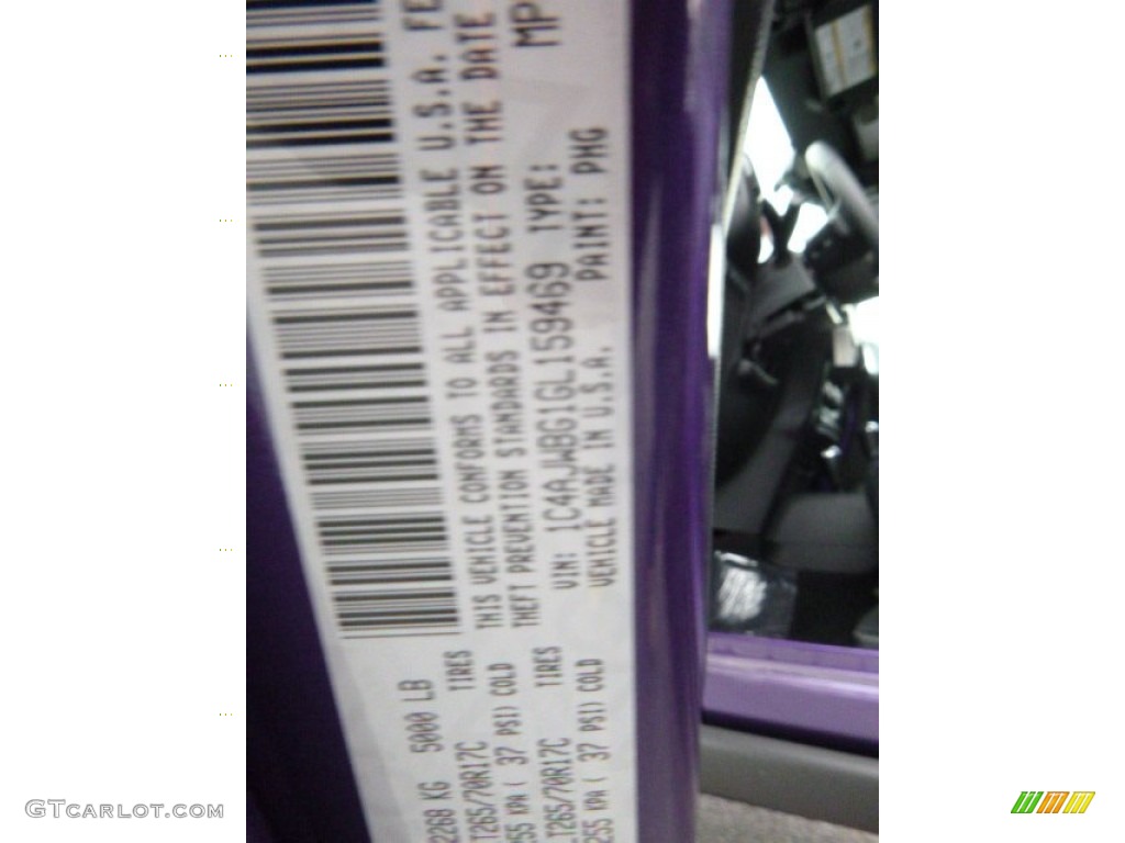 2016 Wrangler Color Code PHG for Xtreme Purple Pearl Photo #109994163