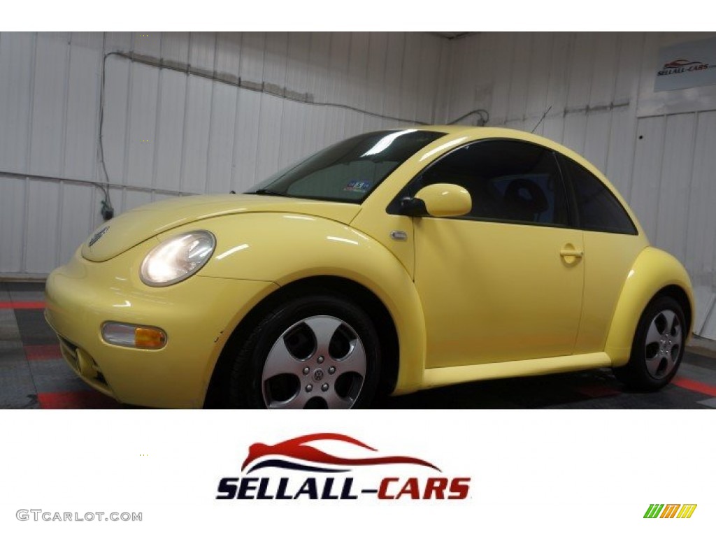 2001 New Beetle GLS Coupe - Yellow / Light Grey photo #1