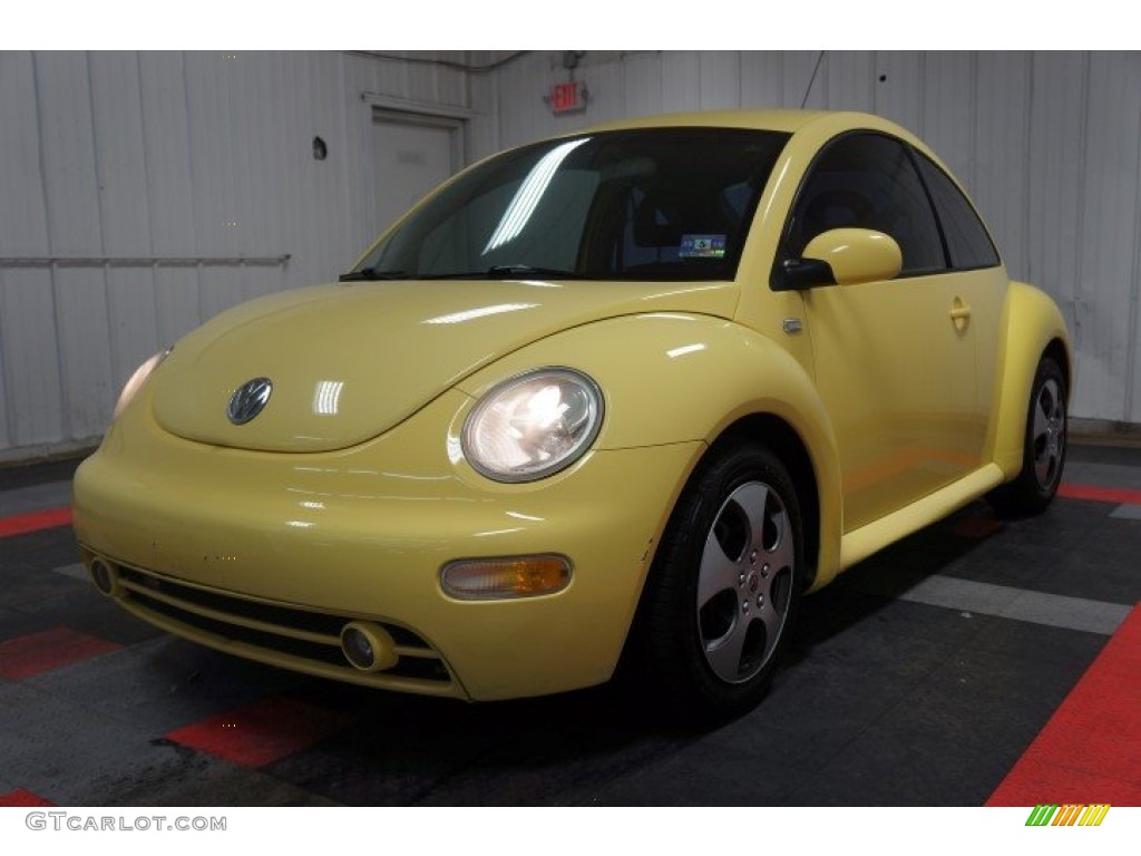 2001 New Beetle GLS Coupe - Yellow / Light Grey photo #3