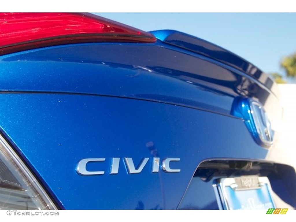 2016 Civic EX-L Sedan - Aegean Blue Metallic / Black photo #3