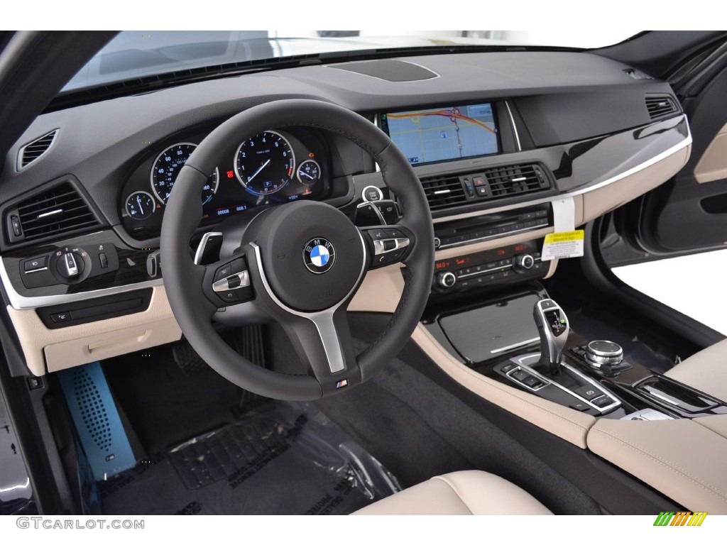 2016 5 Series 535i Sedan - Carbon Black Metallic / Ivory White photo #7