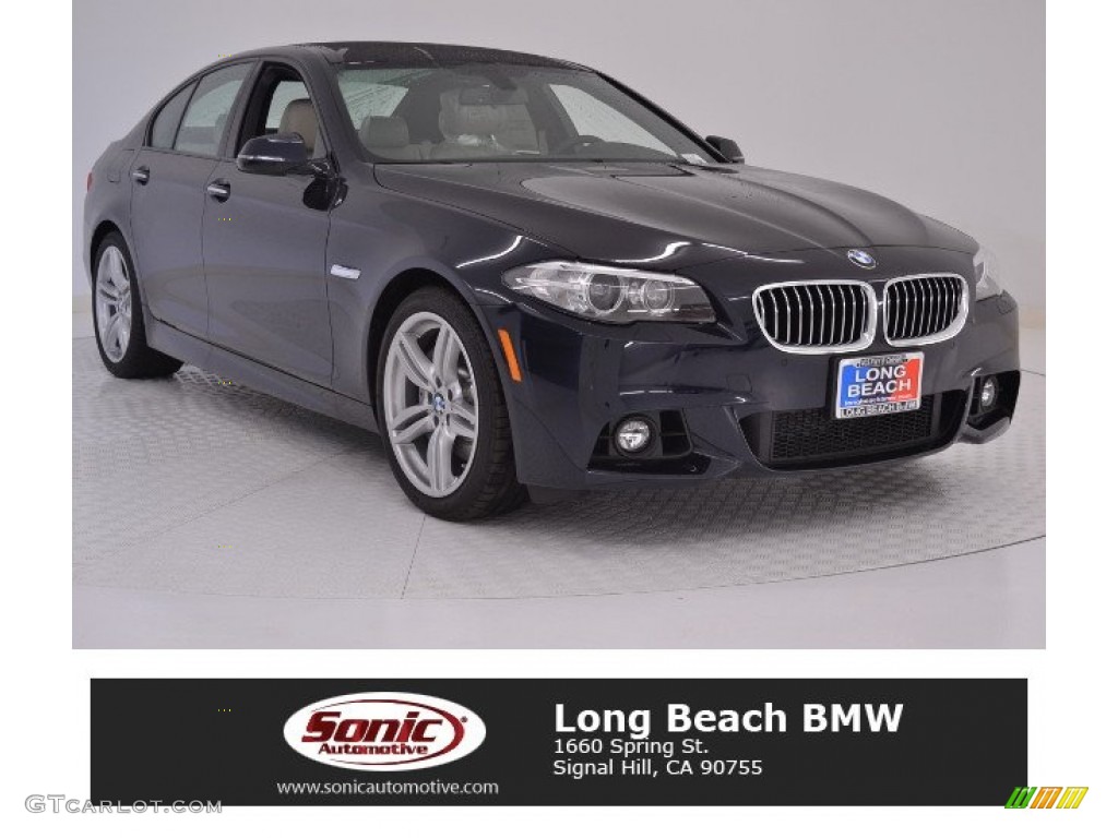 2016 5 Series 535i Sedan - Carbon Black Metallic / Ivory White photo #1