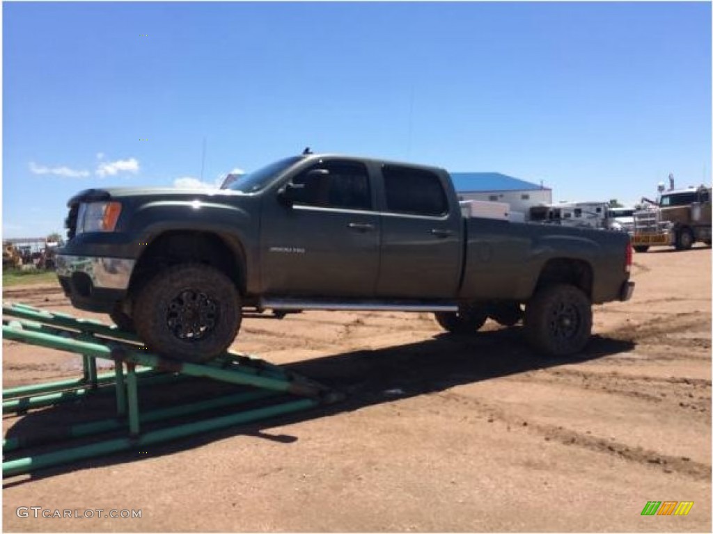 2011 Sierra 3500HD SLT Crew Cab 4x4 - Stealth Gray Metallic / Ebony photo #1