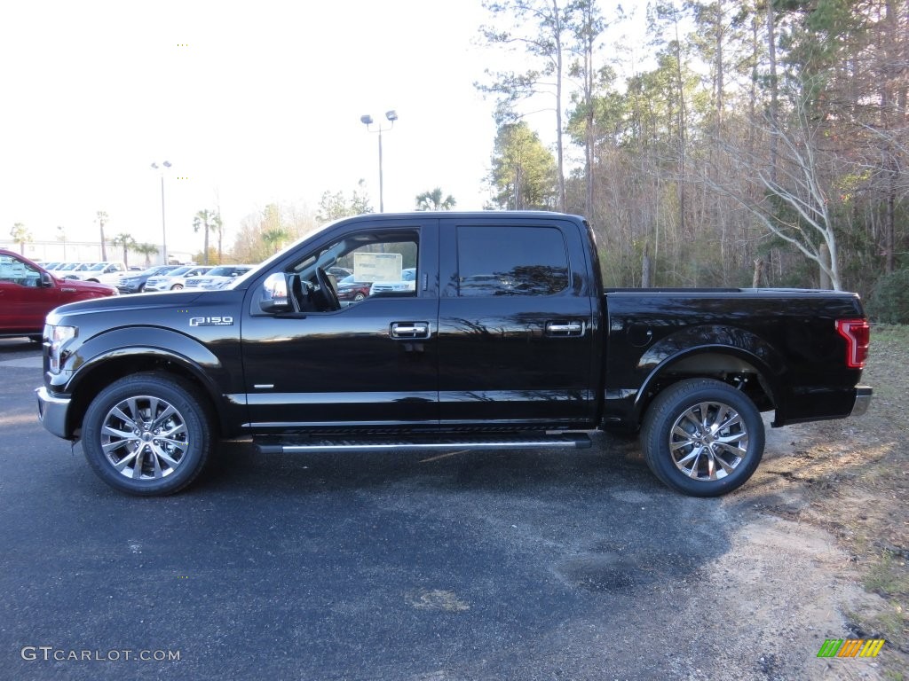 2016 F150 Lariat SuperCrew - Shadow Black / Medium Earth Gray photo #8