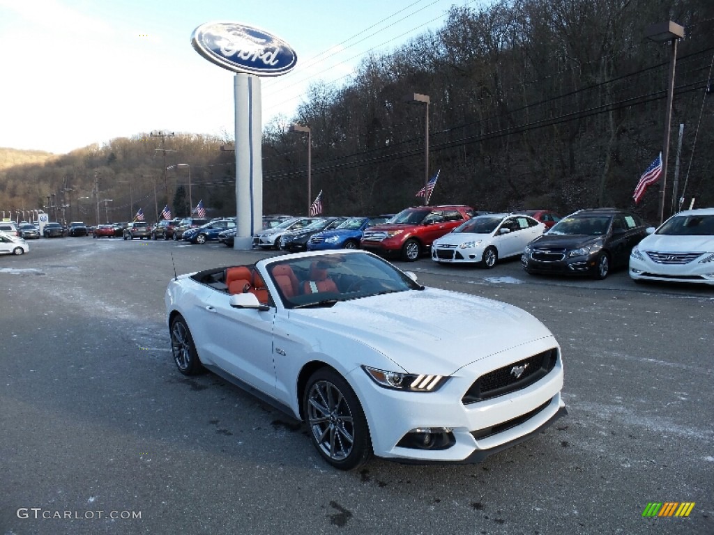 2016 Mustang GT Premium Convertible - Oxford White / Red Line photo #11
