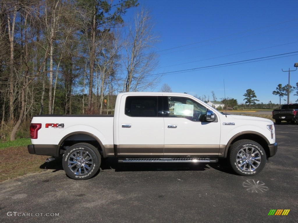 2016 F150 Lariat SuperCrew 4x4 - Oxford White / Medium Light Camel photo #2