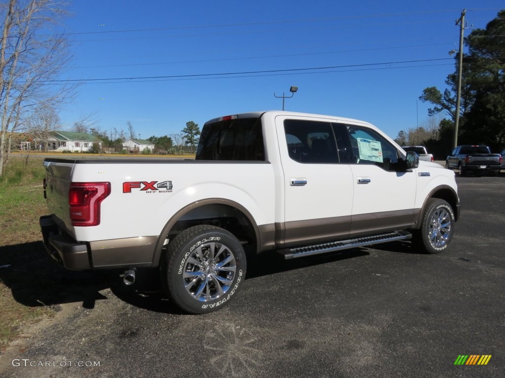 2016 F150 Lariat SuperCrew 4x4 - Oxford White / Medium Light Camel photo #3