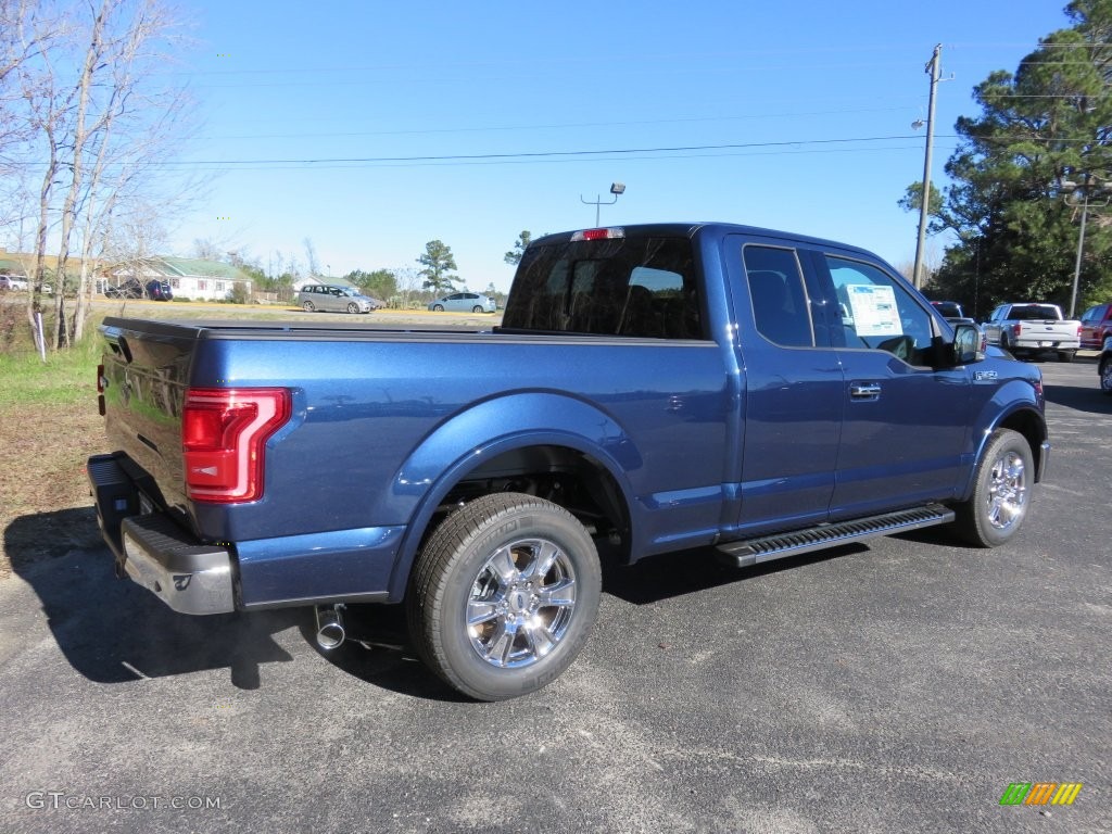 2016 F150 Lariat SuperCab - Blue Jeans / Medium Light Camel photo #3