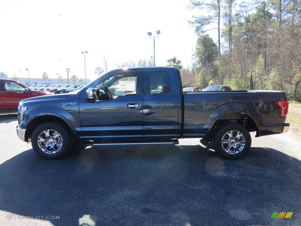 2016 F150 Lariat SuperCab - Blue Jeans / Medium Light Camel photo #8