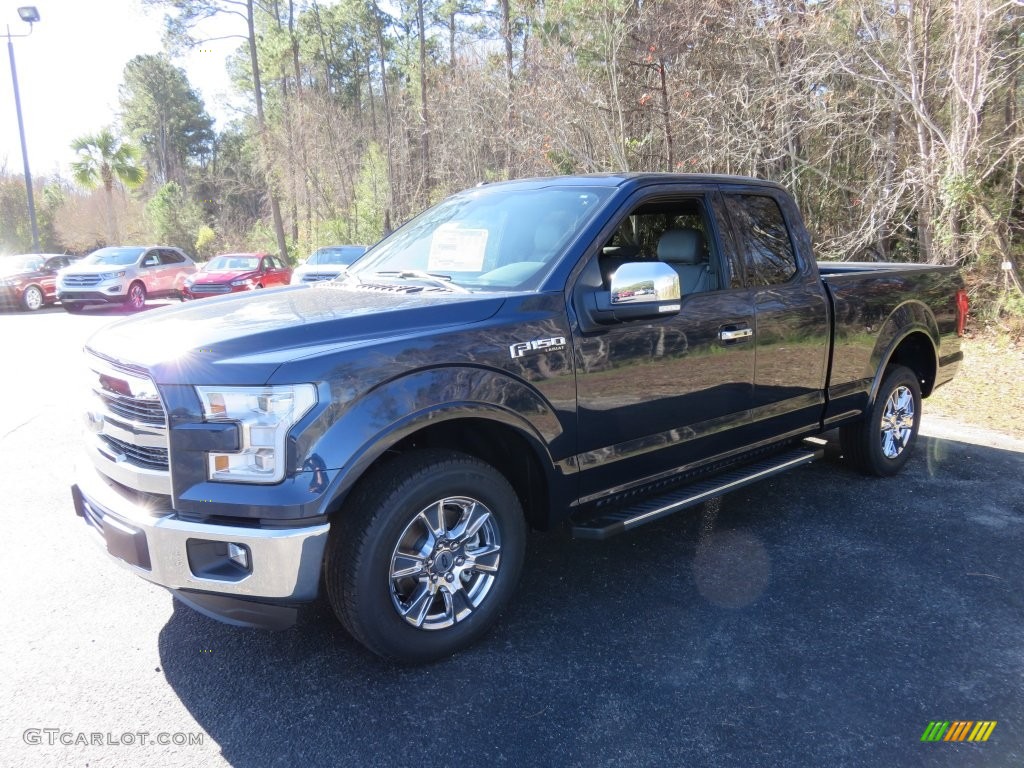 2016 F150 Lariat SuperCab - Blue Jeans / Medium Light Camel photo #11