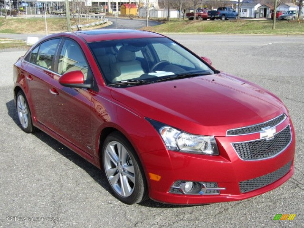 2012 Cruze LTZ - Crystal Red Metallic / Cocoa/Light Neutral photo #1