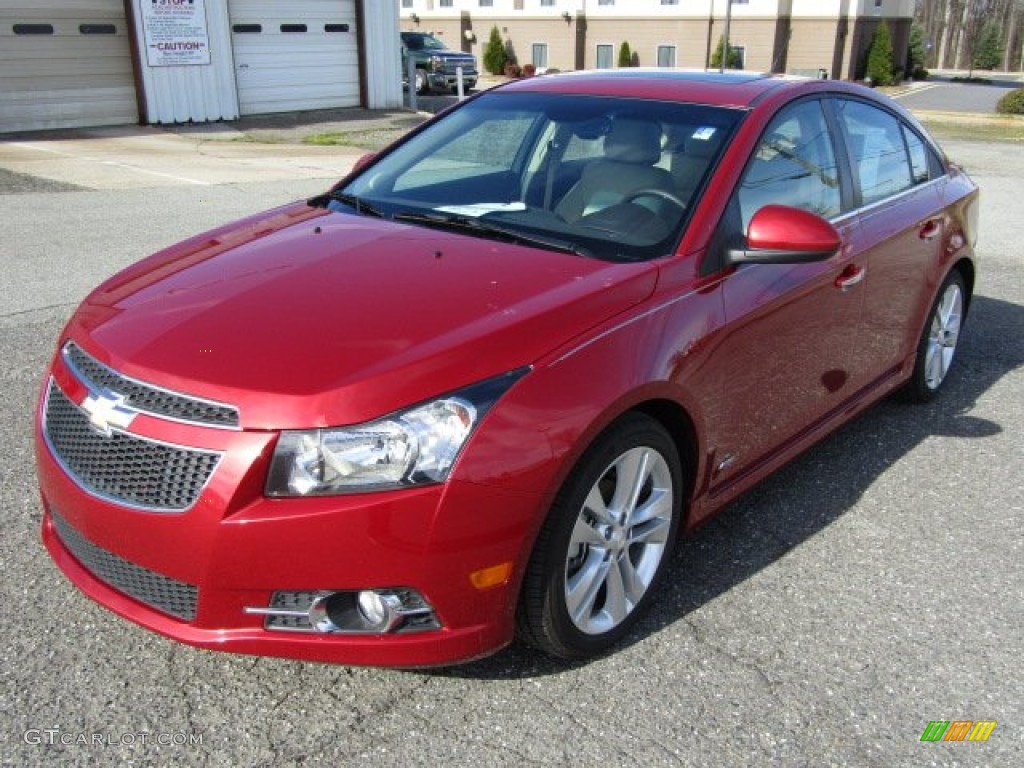 2012 Cruze LTZ - Crystal Red Metallic / Cocoa/Light Neutral photo #2