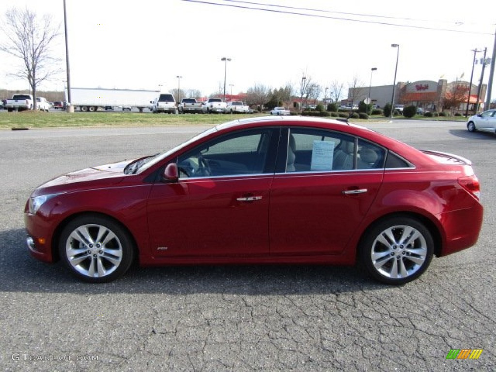 2012 Cruze LTZ - Crystal Red Metallic / Cocoa/Light Neutral photo #3