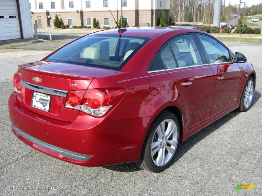 2012 Cruze LTZ - Crystal Red Metallic / Cocoa/Light Neutral photo #5