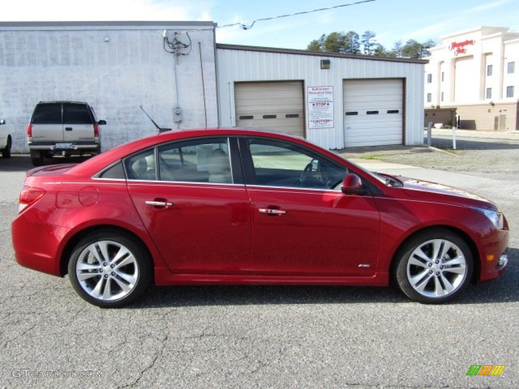 2012 Cruze LTZ - Crystal Red Metallic / Cocoa/Light Neutral photo #6