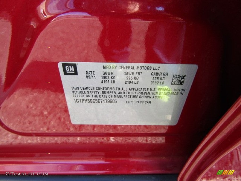 2012 Cruze LTZ - Crystal Red Metallic / Cocoa/Light Neutral photo #29
