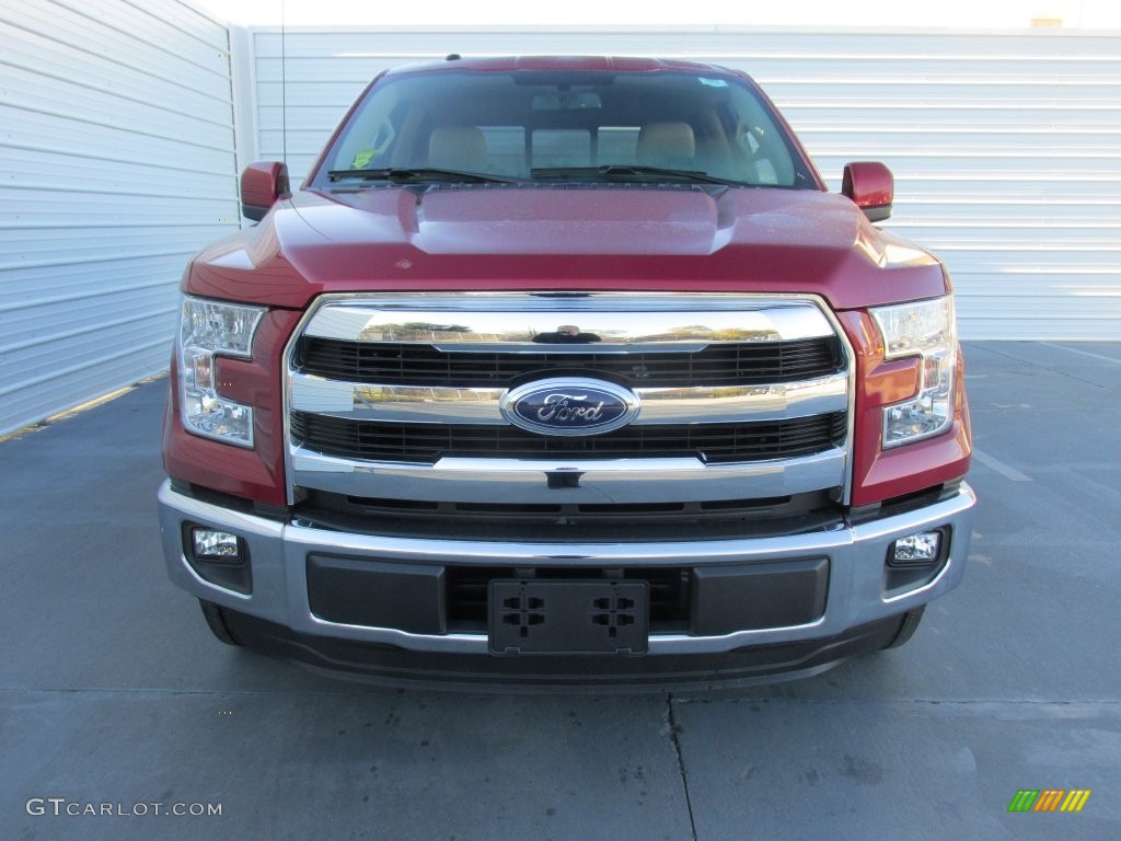 2016 F150 Lariat SuperCrew - Ruby Red / Medium Light Camel photo #8