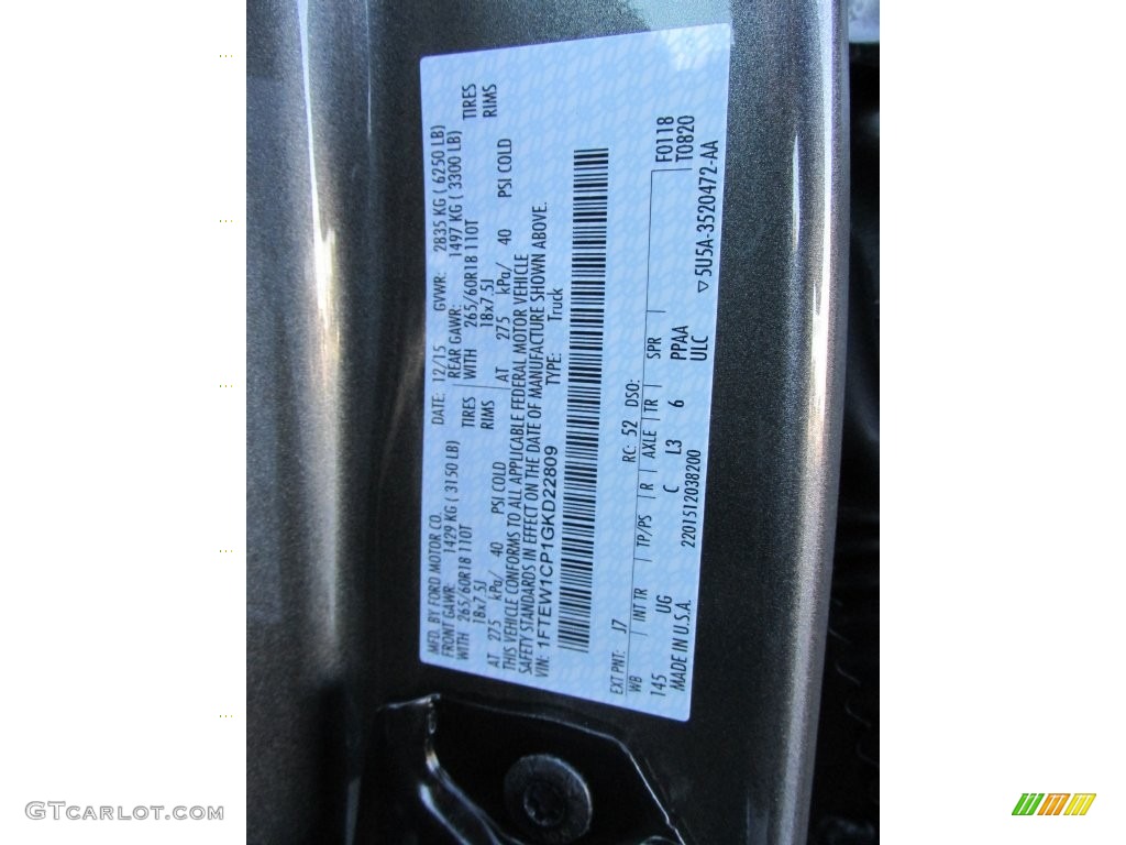 2016 F150 XLT SuperCrew - Magnetic / Medium Earth Gray photo #35