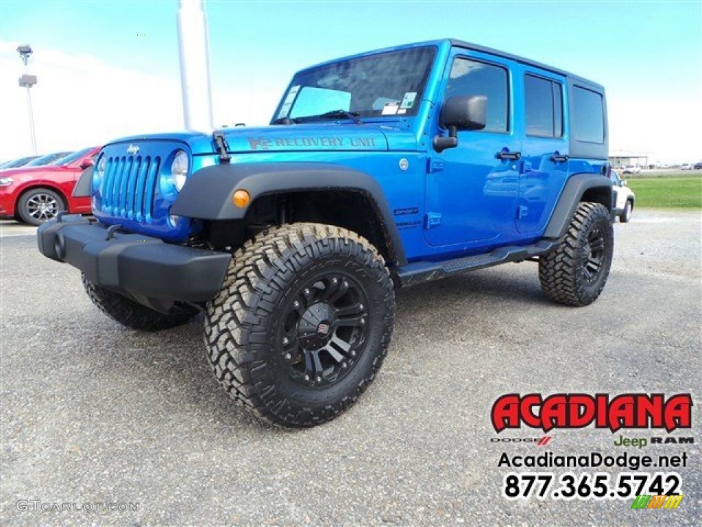 2016 Wrangler Unlimited Sport 4x4 - Hydro Blue Pearl / Black photo #1