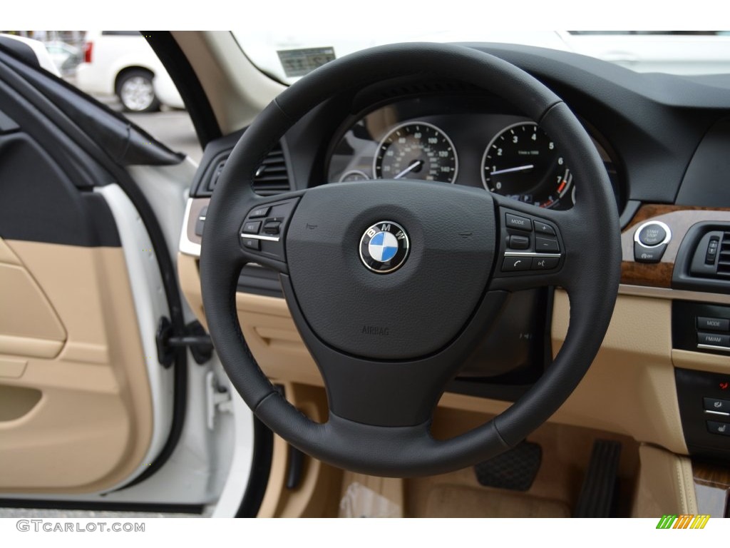 2013 5 Series 535i xDrive Sedan - Alpine White / Venetian Beige photo #17