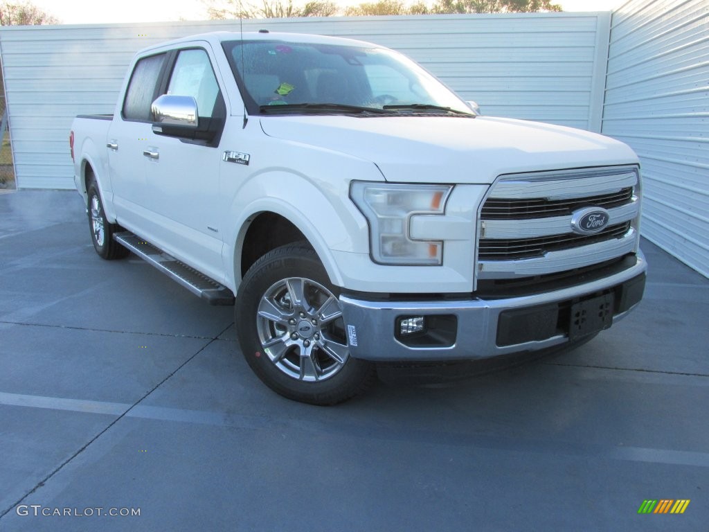 2016 F150 Lariat SuperCrew - White Platinum / Black photo #2