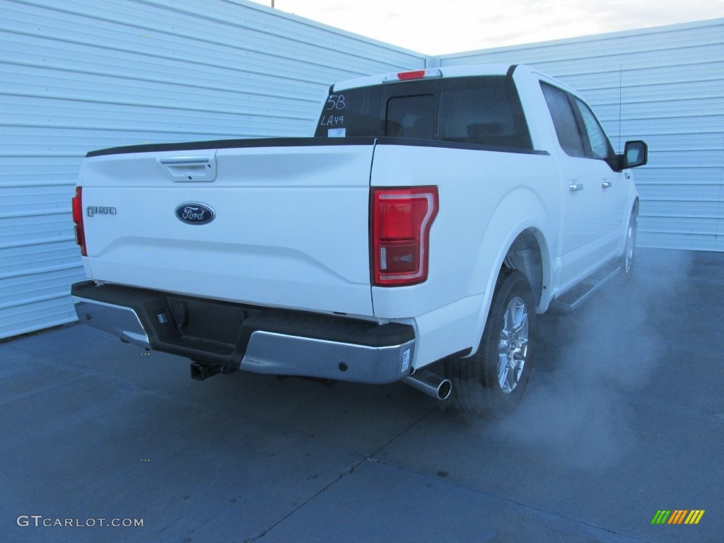 2016 F150 Lariat SuperCrew - White Platinum / Black photo #4