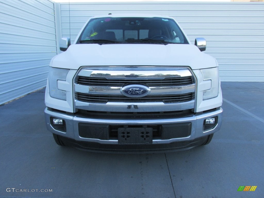 2016 F150 Lariat SuperCrew - White Platinum / Black photo #8