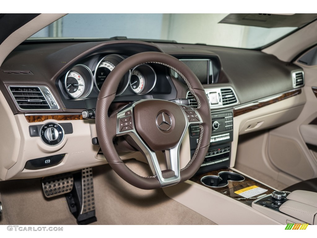 2016 Mercedes-Benz E 400 Cabriolet Espresso Brown/Silk Beige Dashboard Photo #110037687