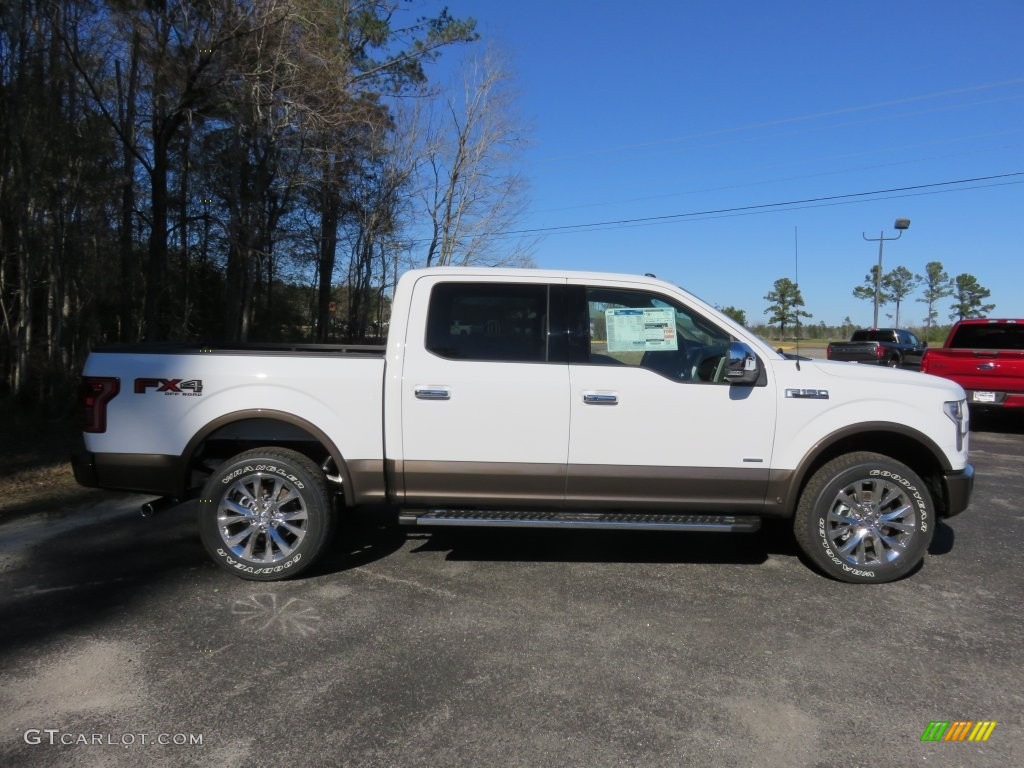 2016 F150 Lariat SuperCrew 4x4 - Oxford White / Medium Light Camel photo #2