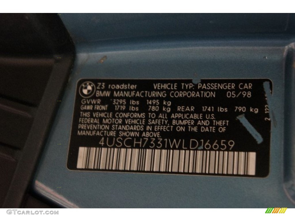1998 Z3 1.9 Roadster - Atlanta Blue Metallic / Beige photo #23