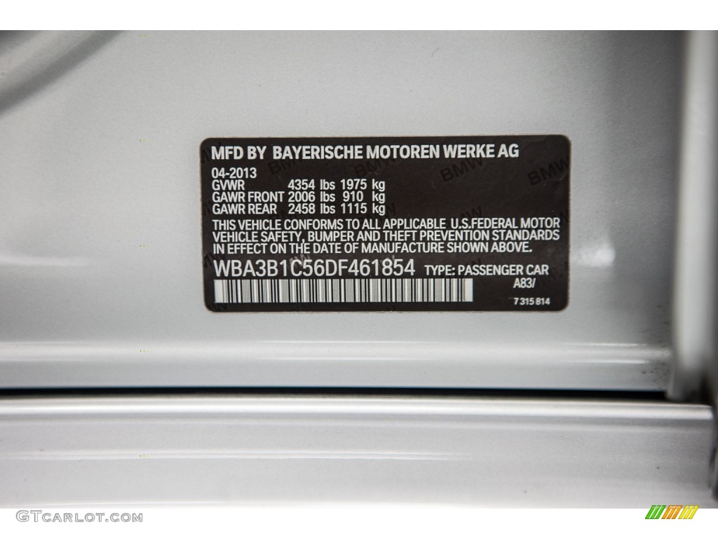 2013 3 Series 320i Sedan - Glacier Silver Metallic / Black photo #21