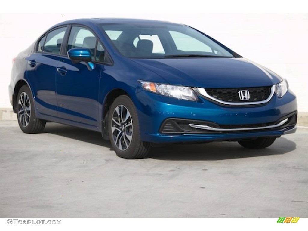 Dyno Blue Pearl 2015 Honda Civic EX Sedan Exterior Photo #110052457