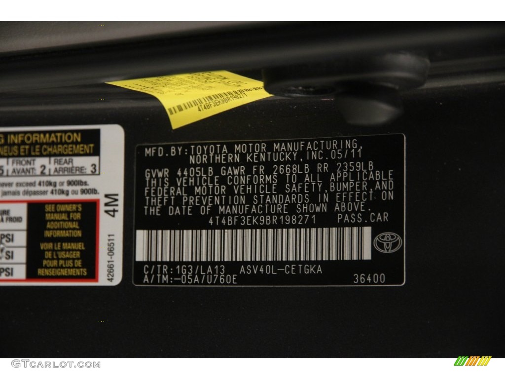 2011 Camry XLE - Magnetic Gray Metallic / Ash photo #19