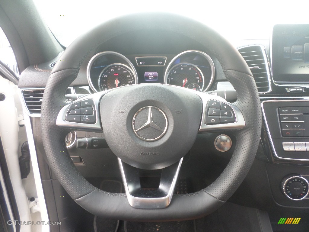 2016 Mercedes-Benz GLE 450 AMG 4Matic Coupe Saddle Brown/Black Steering Wheel Photo #110062033