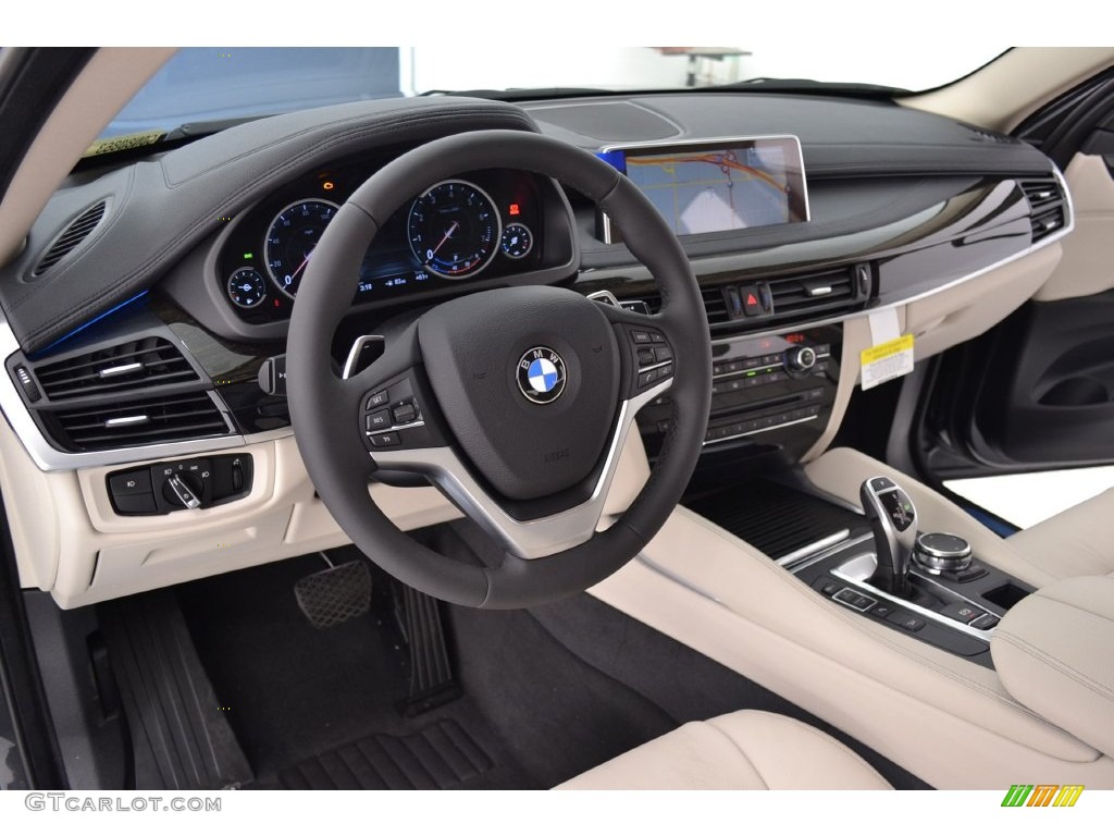 Ivory White/Black Interior 2016 BMW X6 xDrive35i Photo #110064250