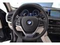 2016 BMW X6 Ivory White/Black Interior Steering Wheel Photo