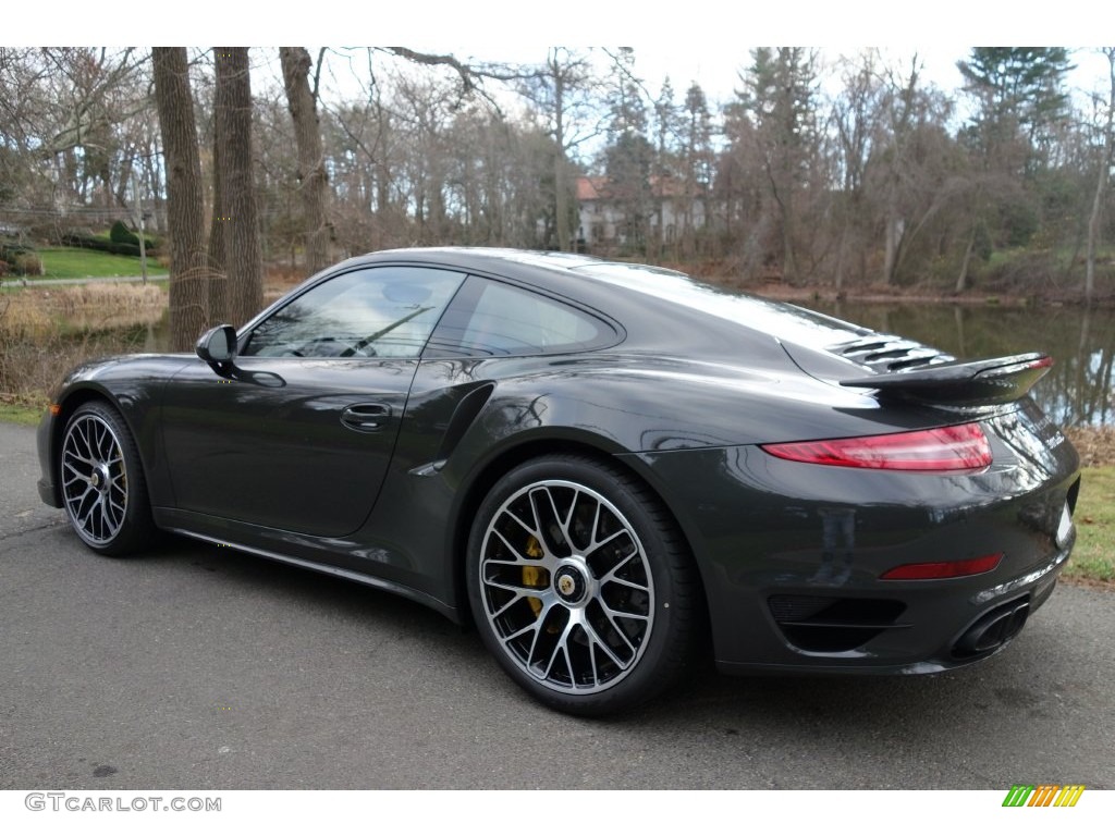 2016 911 Turbo S Coupe - Slate Grey, Paint to Sample / Black/Garnet Red photo #4