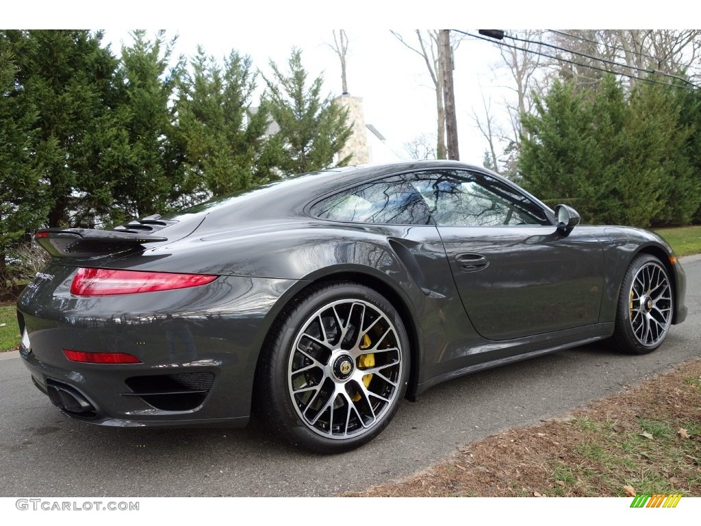 2016 911 Turbo S Coupe - Slate Grey, Paint to Sample / Black/Garnet Red photo #6