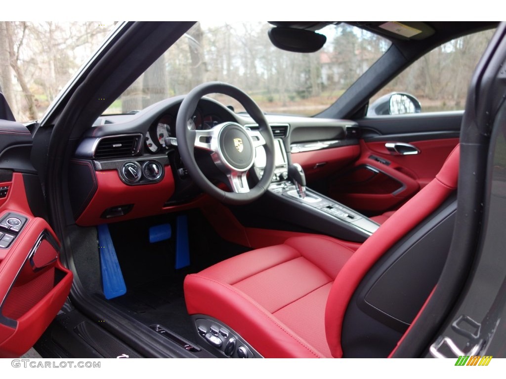 Black/Garnet Red Interior 2016 Porsche 911 Turbo S Coupe Photo #110067133