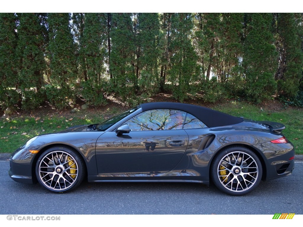 Dark Grey, Paint to Sample 2016 Porsche 911 Turbo S Cabriolet Exterior Photo #110067550