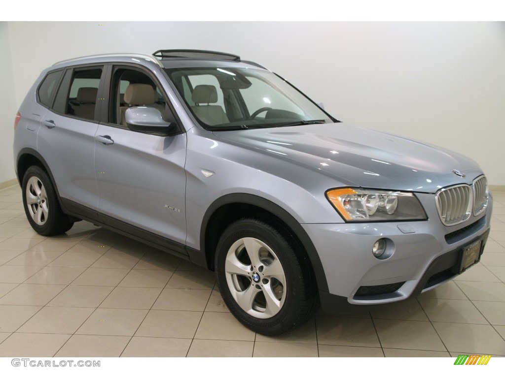 2011 X3 xDrive 28i - Blue Water Metallic / Oyster Nevada Leather photo #1