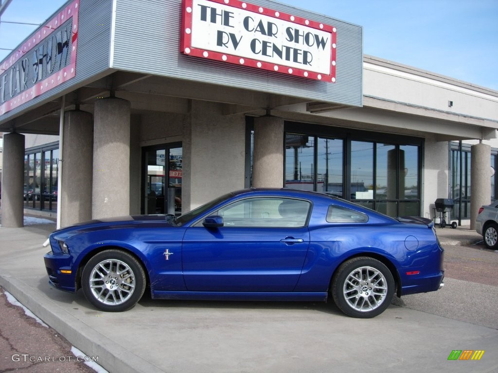 2014 Mustang V6 Premium Coupe - Deep Impact Blue / Charcoal Black photo #2