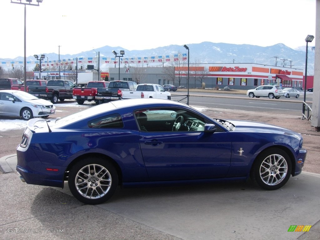 2014 Mustang V6 Premium Coupe - Deep Impact Blue / Charcoal Black photo #6