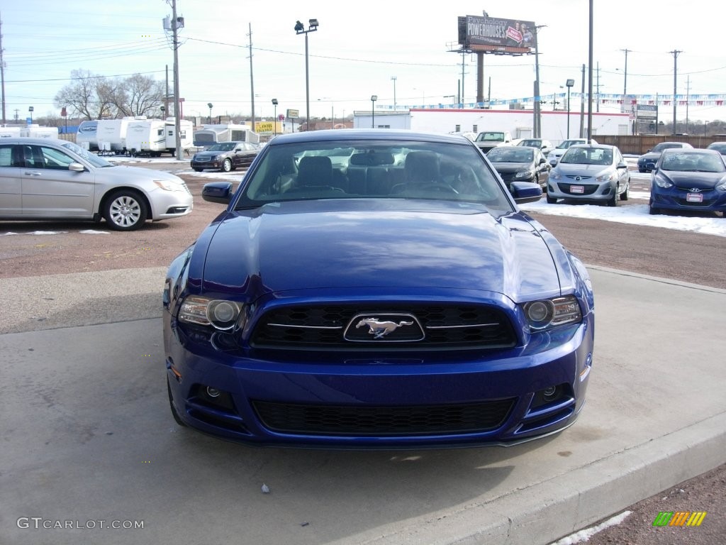 2014 Mustang V6 Premium Coupe - Deep Impact Blue / Charcoal Black photo #8