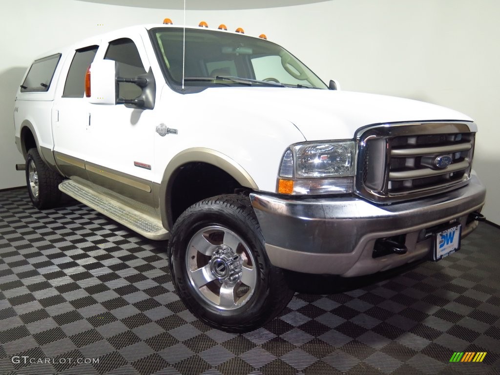 2004 F350 Super Duty King Ranch Crew Cab 4x4 - Oxford White / Castano Brown Leather photo #1