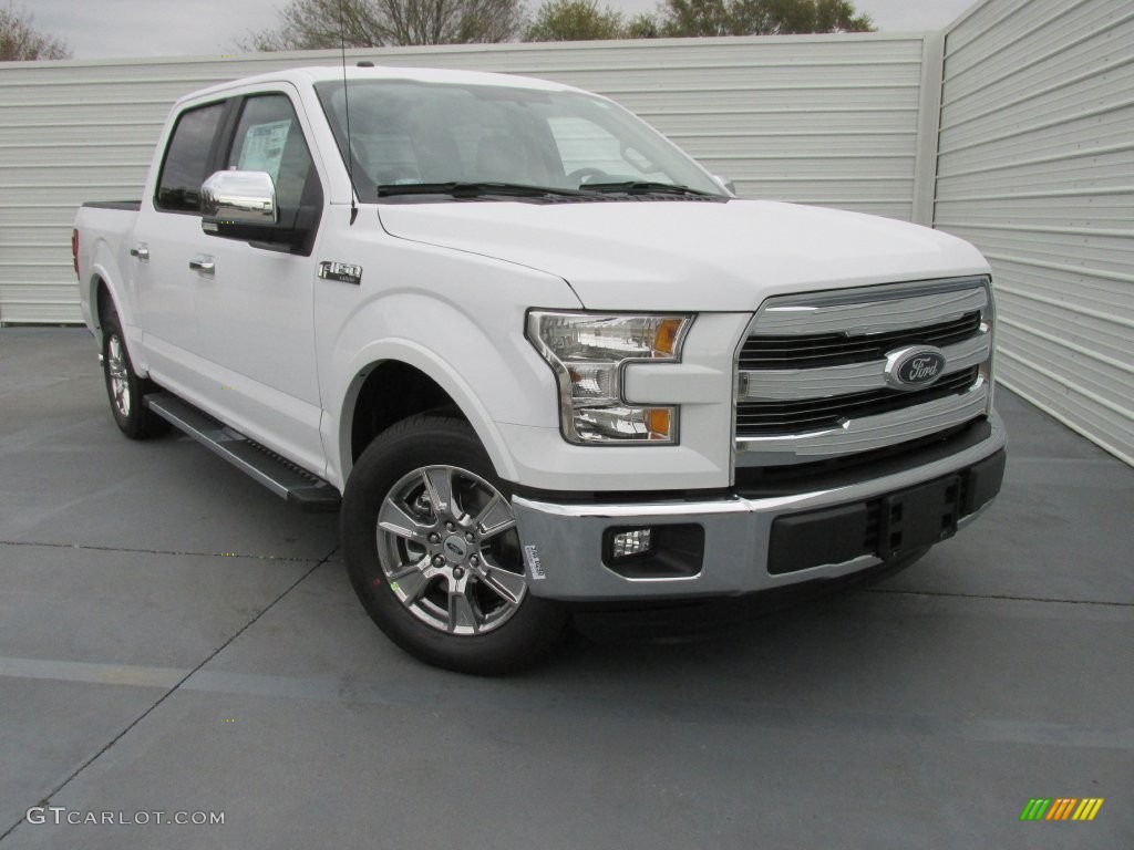 2016 F150 Lariat SuperCrew - Oxford White / Medium Light Camel photo #1