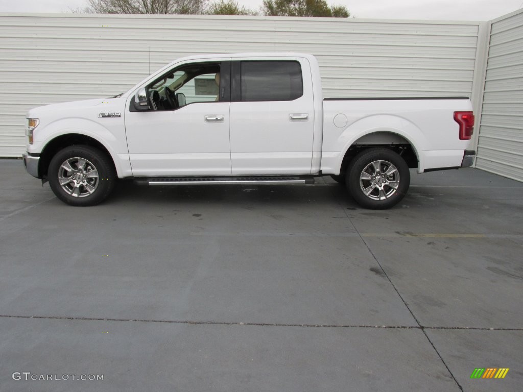 2016 F150 Lariat SuperCrew - Oxford White / Medium Light Camel photo #6