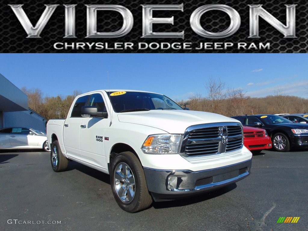 2014 1500 SLT Crew Cab 4x4 - Bright White / Canyon Brown/Light Frost Beige photo #1